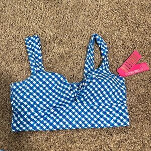 New with Tags Lilly Pulitzer Blue and White Checkered Exercise Top